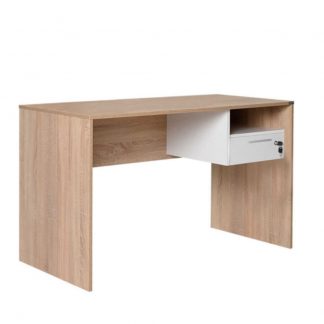 Computer Desk Home Office Desk with Lockable Drawer Storage Shelf for Study Bedroom Sonoma Oak 1