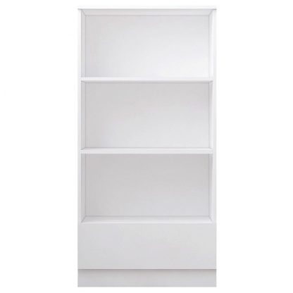 Stora Matt White Bookcase 3 Open Bookshelf 120cm tall a