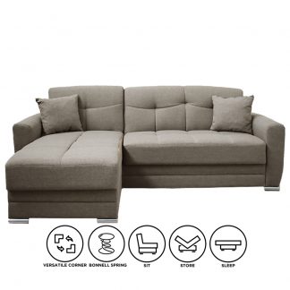 Austin Corner Sofabed Light Brown Sofa Straight Cut Out